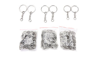 100 Pcs/Set Silver Key Chains 25mm DIY Keyrings