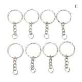 100 Pcs/Set Silver Key Chains 25mm DIY Keyrings