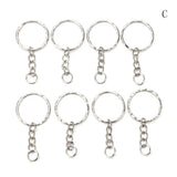 100 Pcs/Set Silver Key Chains 25mm DIY Keyrings