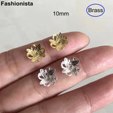 100 Pcs 10mm Raw Brass/Silver Metal Filigree Bead Caps Flower Hollow Spacer