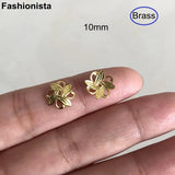 100 Pcs 10mm Raw Brass/Silver Metal Filigree Bead Caps Flower Hollow Spacer