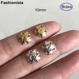 100 Pcs 10mm Raw Brass/Silver Metal Filigree Bead Caps Flower Hollow Spacer