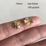 100 Pcs 10mm Raw Brass/Silver Metal Filigree Bead Caps Flower Hollow Spacer