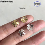 100 Pcs 10mm Raw Brass/Silver Metal Filigree Bead Caps Flower Hollow Spacer