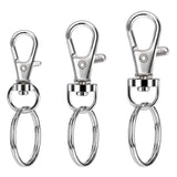 100 Pcs Swivel Snap Hooks Key Rings Lobster Claw Clasps S/M/L for DIY Crafts