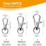 100 Pcs Swivel Snap Hooks Key Rings Lobster Claw Clasps S/M/L for DIY Crafts