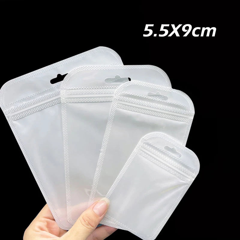 100 Pcs Self Sealing Adhesive PVC Bags for Jewelry Storage