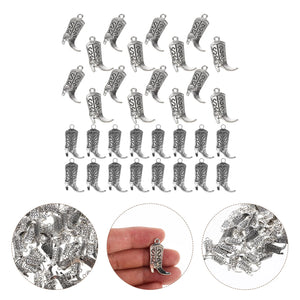 100 Pcs Vintage Key Ornament Crafting Charms Jewelry DIY Cowboy Boots Pendant