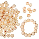 100 Pcs Wood Beads Wooden Craft Beads Necklace Beads DIY