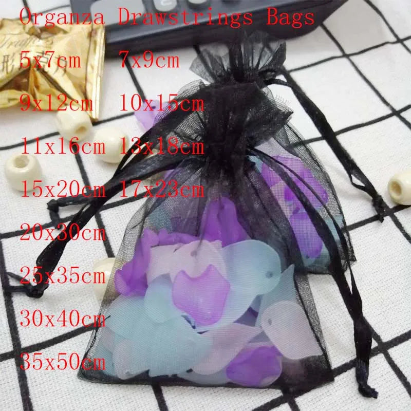 100 Pcs Organza Bags Jewelry Pouches Gift Bags