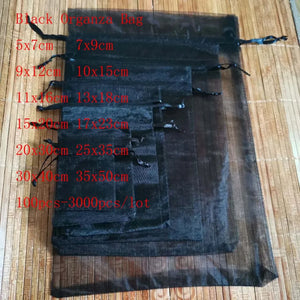 100 Pcs Drawstring Organza Bags Jewelry Gift Bags Christmas Wedding Packaging