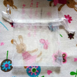 100 Pcs White Organza Bags Drawstring Pouches Jewelry Wedding Packaging