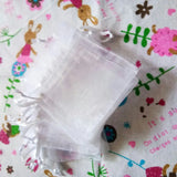 100 Pcs White Organza Bags Drawstring Pouches Jewelry Wedding Packaging