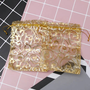 100 Pcs Organza Jewelry Pouch Wedding Favor Gift Bag 12x9cm