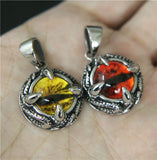 Dinosaur Eye Ball Pendant Stainless Steel Biker Pendant