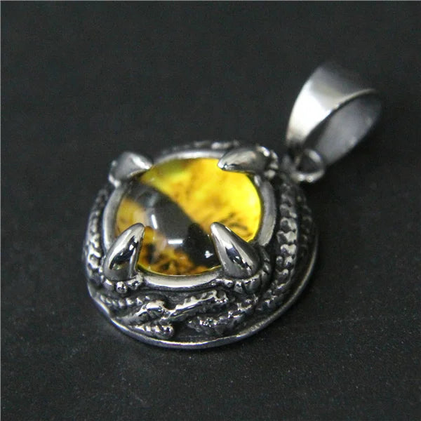 Dinosaur Eye Ball Pendant Stainless Steel Biker Pendant