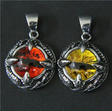 Dinosaur Eye Ball Pendant Stainless Steel Biker Pendant