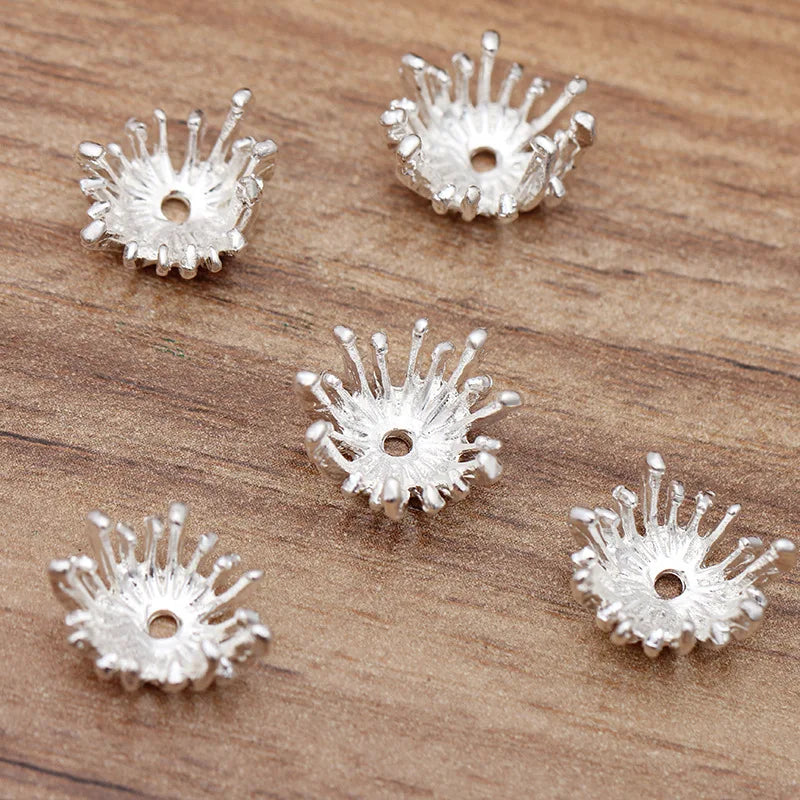 100 Pcs 13.5mm Metal Flower Stamen Bead Cap DIY Jewelry Settings