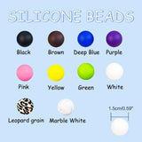 100pcs 15mm Round Silicone Beads for DIY Necklace Bracelet Set Teething Chewing