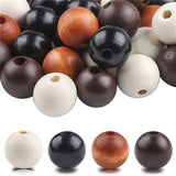 100 Pcs 16mm Round Wood Beads Colorful Wooden DIY Beads for Jewelry Making