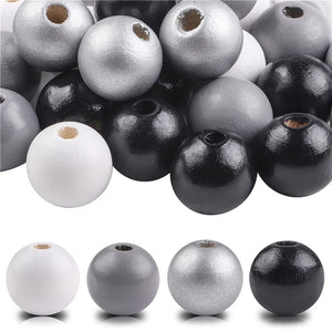 100 Pcs 16mm Round Wood Beads Colorful Wooden DIY Beads for Jewelry Making