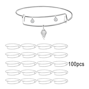 100 Pcs 65mm Expandable Bangle Bracelets Jewelry Findings