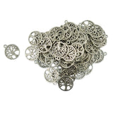 100 Pcs Antique Sliver Tree of Live Charms Pendants for Jewelry Making