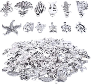 100 Pcs Tibetan Silver Ocean Animal Charms for DIY Jewelry Making