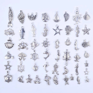 100 Pcs Tibetan Silver Ocean Animal Charms for DIY Jewelry Making