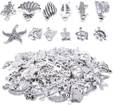 100 Pcs Tibetan Silver Ocean Animal Charms for DIY Jewelry Making