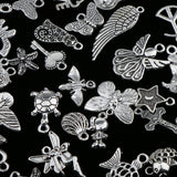 100 Pcs Antique Silver Mixed Style Pendant Jewelry Findings DIY Necklace