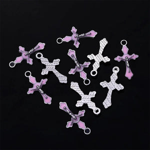 100 Pieces Small Christ Jesus Cross Catholic Zinc Alloy Jewelry
