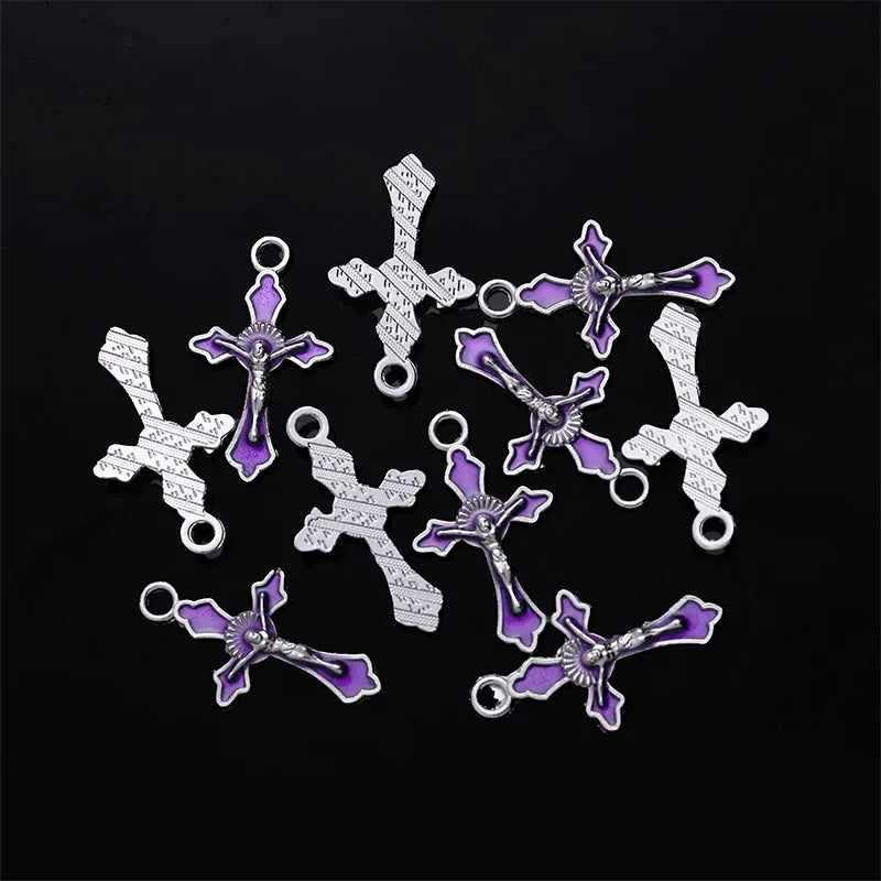 100 Pieces Small Christ Jesus Cross Catholic Zinc Alloy Jewelry