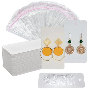 100 Earring Holder Display Cards with Bags and Ear Backs