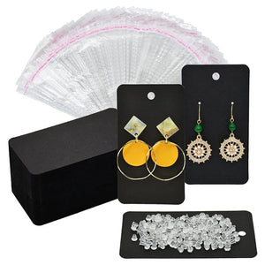 100 Earring Holder Display Cards with Bags and Ear Backs