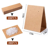 100 Pcs Earring Necklace Display Cards w/ 200 Earring Backs Holder