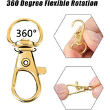 100 Pcs Swivel Clasps & Bright Key Ring Lobster Claw for Keychain Craft