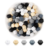 100 Hexagonal Silicone Beads Kit 14Mm DIY Necklace Bracelet Bead
