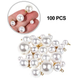 100 Pcs Pearl Beads Round DIY Craft Earrings Bracelets Supplies