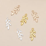 100pcs 10x23mm Leaf Metal Charms for Jewelry Making