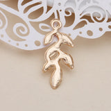 100pcs 10x23mm Leaf Metal Charms for Jewelry Making