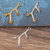 100pcs 14x25mm Tree Branch Metal Charms for Jewelry Making
