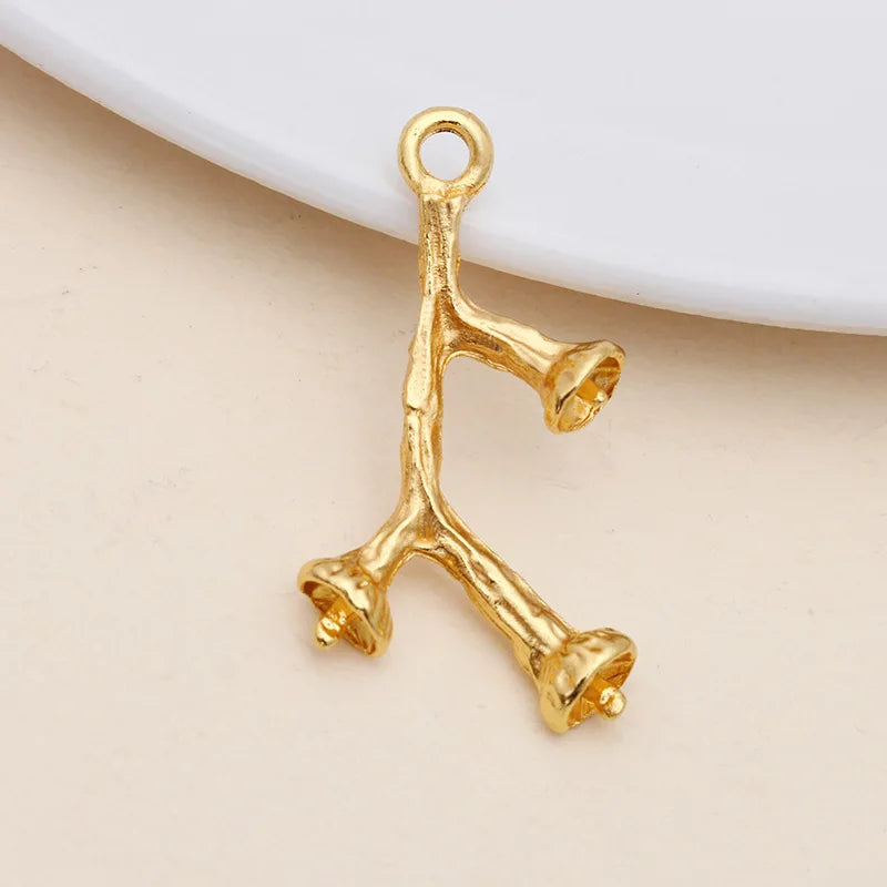 100pcs 14x25mm Tree Branch Metal Charms for Jewelry Making