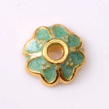 100Pcs Enamel Flower Bead Cap Spacers for Jewelry Making