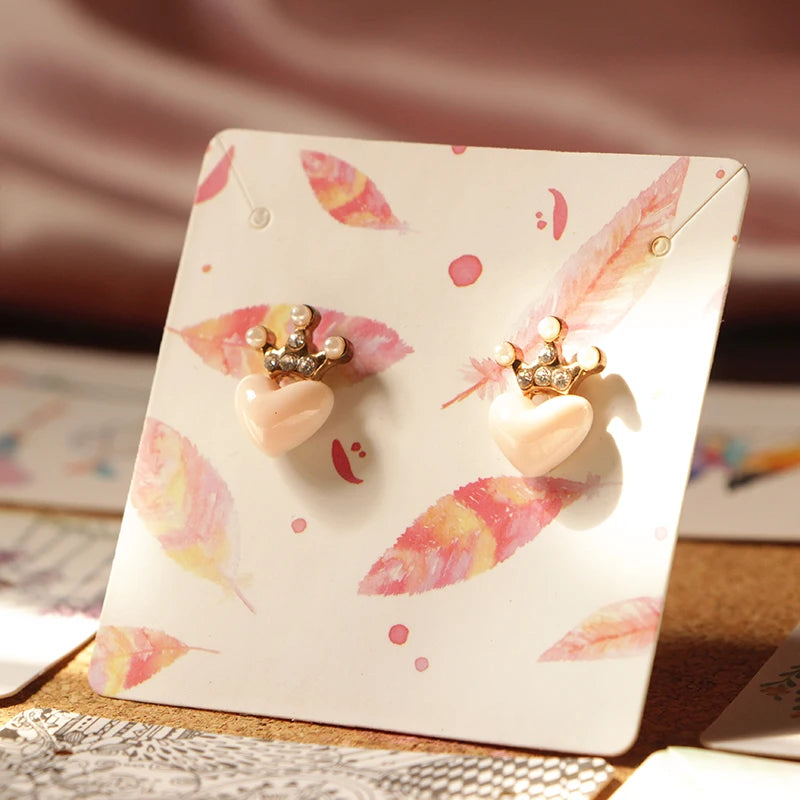 100 Pcs Jewelry Display Tags Brooch Earrings Hairpin Cards DIY Packaging