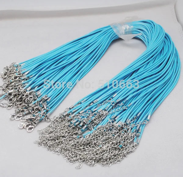 100 Pcs Soft Waxed Cord Necklace Chain 2.0mm 45 Cm