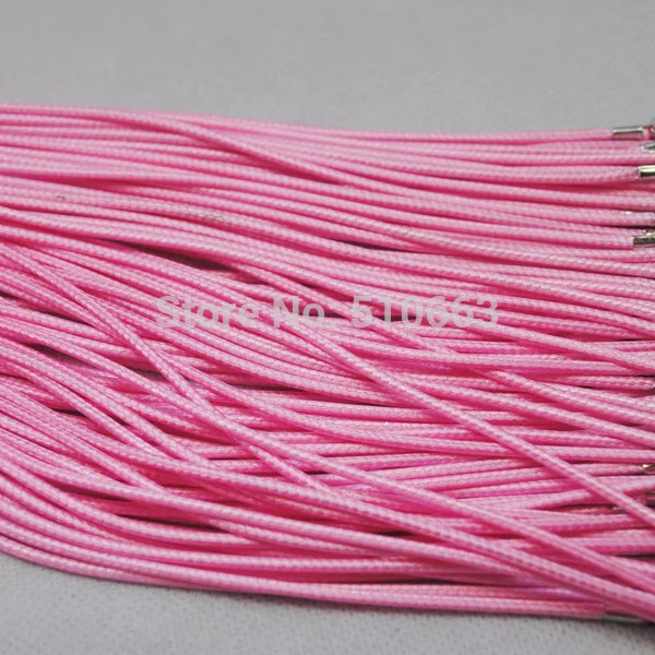 Soft Waxed Cord Pink Necklace Chain 45cm 2.0mm