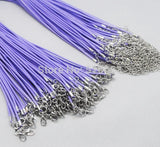 Soft Waxed Cord Necklace Chain Purple Jewelry Pendant 2.0mm