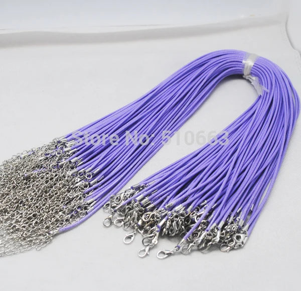 Soft Waxed Cord Necklace Chain Purple Jewelry Pendant 2.0mm