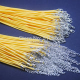 100 PC Soft Waxed Cord Necklace Chain Yellow 2.0mm 45cm